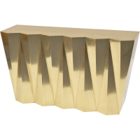 Savoy Console Hall Table With Gold Brass Embossed Metal Top