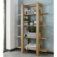 Modern Light Oak Tall Open 4 Shelf Bookcase Shelving Display Unit 120x180cm