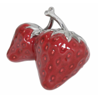 Red Art Deco Strawberries Decoration With Silver Stem