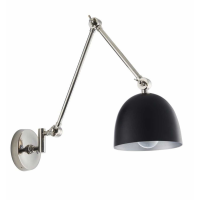 Wall Light Polished Nickel and Black
