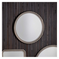 Small Round Zinc Metal Framed Decorative Wall Mirror 76cm Diameter