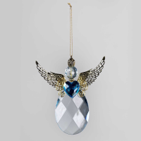 Decorative Accessories Angel Blue Acrylic Teardrop With Silver