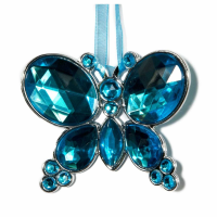 Water Blue Hanging Jewel Bead Butterfly