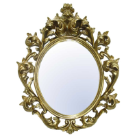 Traditional Style Large Ornate Oval Gold Bedroom Wall Mirror 80x60cm