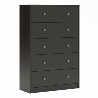 Modern Large Tall Dark Walnut Bedroom Chest of 5 Drawers 108 x 72cm