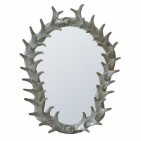 Silver Antler Frame With Beveled Mirror