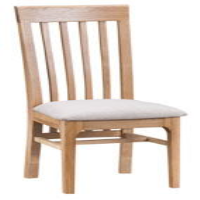 Modern Style Oak Wood Fabric Upholstered Slat Back Dining Room Chair 105 x 41cm