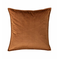 Velvet Oxford Cushion Burnt Orange