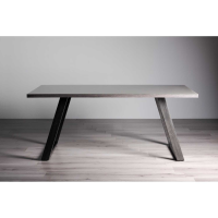 Rectangular 6ft 180cm Grey Painted Dining Table with Glass Top
