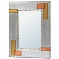 Retro Industrial Aluminium and Copper Wall Mirror Urban Chic
