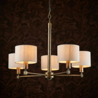 Modern Round Bronze 5 Pendant Ceiling Light with White Shades 68cm Diameter