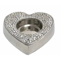 Nickel Glitz Heart Tealight Holder