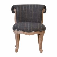 Pewter Tweed Studded Chair