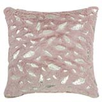 Value Unfilled Faux Fur Pink And Gold Feather Cushion