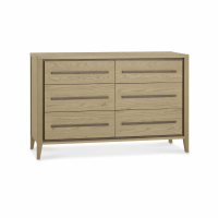 Rimini Aged and Weathered Oak Large Wide Bedroom Storage Chest of 6 Drawers 125 x 84 x 45cm
