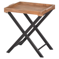 Scandi Style Brown Finish Kitchen Large Butler Folding Table 76 x 69cm