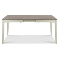 Extending Dining Table Washed Oak Top Grey Painted Frame Tapered Legs