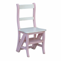 Isabella Blush Pink And White Wooden Step Chair