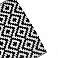 Small Outdoor Rug in Black and White