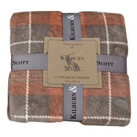 Natural Checked Flannel Fleece And Taupe