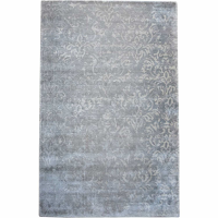 Pavy Hand Loom Grey And Ivory Pattern 160x230cm Viscose Wool Rug