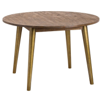 Havana Brown Pine Wood Round Small Kitchen Dining Room Table 120cm Diameter