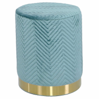 Value Mint Green Patterned Round Footstool
