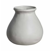 Ikoma Natural Colour 19cm Diameter Round Ceramic Flower Vase 18.5cm Tall