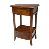 French Style Mahogany Wood Pacific 2 Drawer Hallway Telephone Table with Shelf