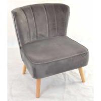 Traditional Cromarty Country Grey Occasional Ribbed Back Chair On Light Oak Legs 74x64cm