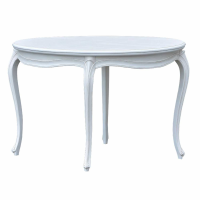 White Carved Round Table
