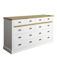 Sandringham 4 And 6 Drawer Sideboard White And Pine