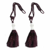 Purple Tassel With Crystal Pair