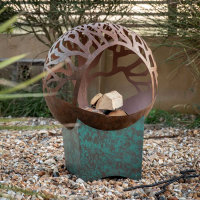 Exclusive Designed Heat Resistant Brown Iron Fire Pit Modern Outdoor Living