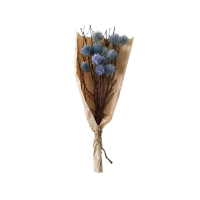 Blue Dried Thistle Bundle in Paper Wrap Blue Small