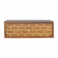 Wall Mounted Gold Art Pattern Chestnut Bedside