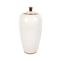 30. 5cm White With The Accent Of Gold Decorative Ginger Jar