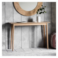 Modern European Oak And Rustic Oak Wood Inlay Chevron Design Console Hall Table 80x120cm
