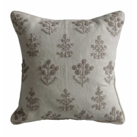 Embroidered Cushion Natural