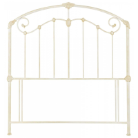 Traditional Ivory Cream Painted 5ft King Size Metal Divan Bed Headboard