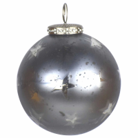 The Noel Collection Grey Star Medium Bauble