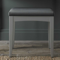 Scandi Oak Grey Painted Dressing Table Stool Gun Metal Velvet Seat