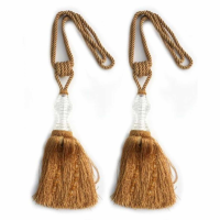Gold Tassel With Crystal Pair