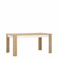 Modern Large Extending Dining Table 160 to 200cm in Oak and White High Gloss 8 Seater