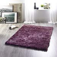 Origins Glamour Mauve Polyester Fabric Hand Tufted Pile Plain Rug 160x230cm