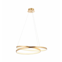 Gold Ring Frosted Acrylic 2 Rings Twisted Round Pendant LED Ceiling Light 170 x 55cm