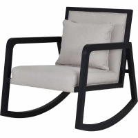 Dalston Modern Style Mindi Wood Natural Cotton Upholstered Rocking Chair 72 x 78cm