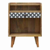 District Diamond Patterned Bedside