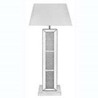 Milano Mirror Brick Floor Lamp With White Shade