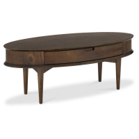 Oslo Modern Oval Large 194cm Walnut Finish Living Coffee Sofa Table With Drawer